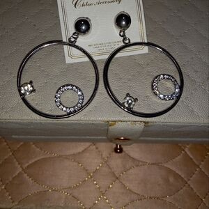 3/15 hoop earrings with accents NWT